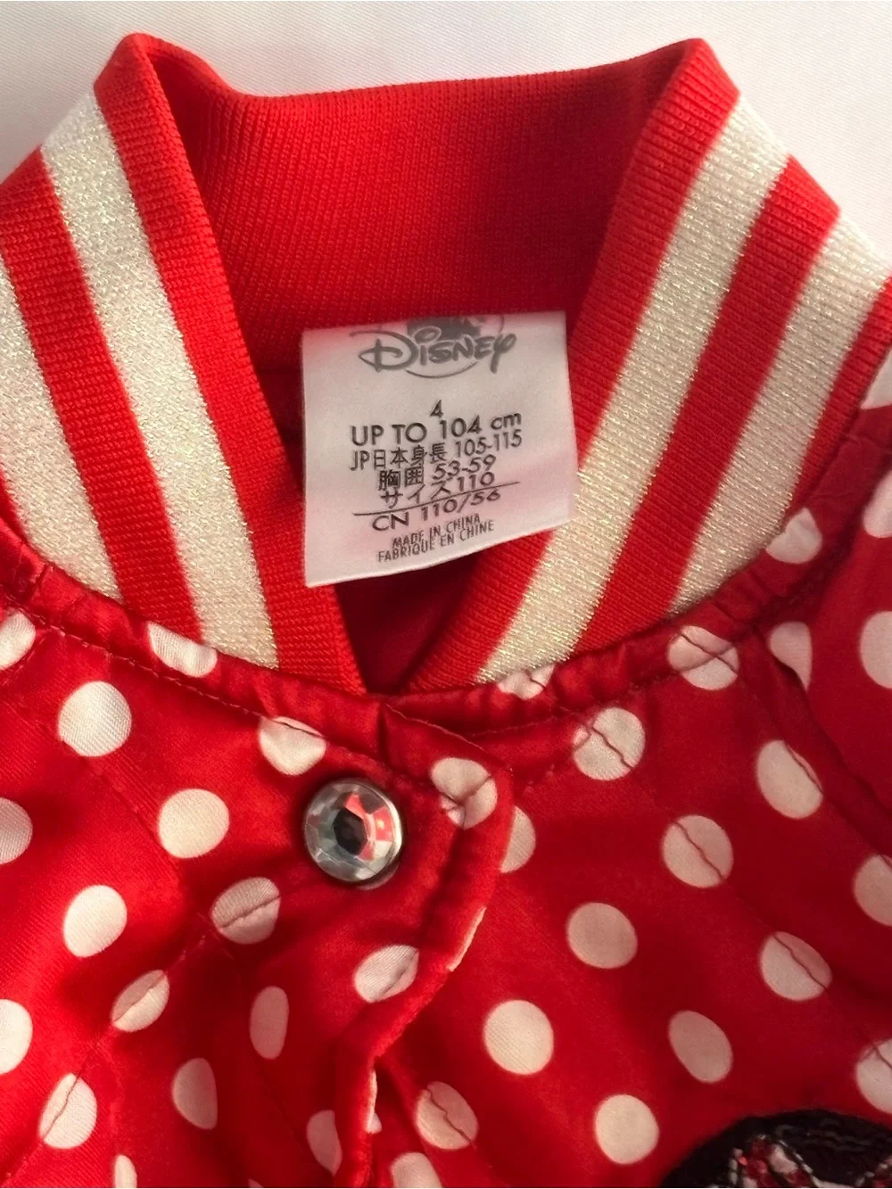 Disney Red and White Polka Dot Minnie Bomber Jacket